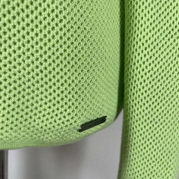 Sweaty Betty Idol Mesh Sweater Women's Large Neon Green Crewneck Athletic Run - Picture 7 of 14